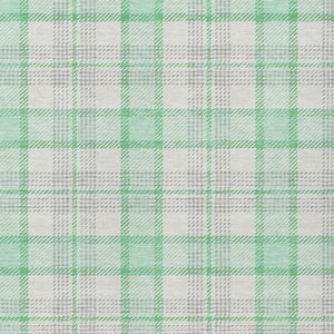 Homeroots 3' Aqua And Gray Plaid Washable Area Rug - Durable Indoor Outdoor Design For High Traffic Spaces 5' X 8' Polyester 601357