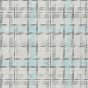 Homeroots 3' Aqua And Gray Plaid Washable Area Rug - Durable Indoor Outdoor Design For High Traffic Spaces 3' X 5' Polyester 601362