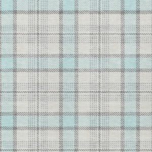Homeroots 3' Aqua And Gray Plaid Washable Area Rug - Durable Indoor Outdoor Design For High Traffic Spaces 5' X 8' Polyester 601363