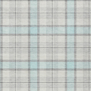 Homeroots 3' Aqua And Gray Plaid Washable Area Rug - Durable Indoor Outdoor Design For High Traffic Spaces 9' X 12' Polyester 601366