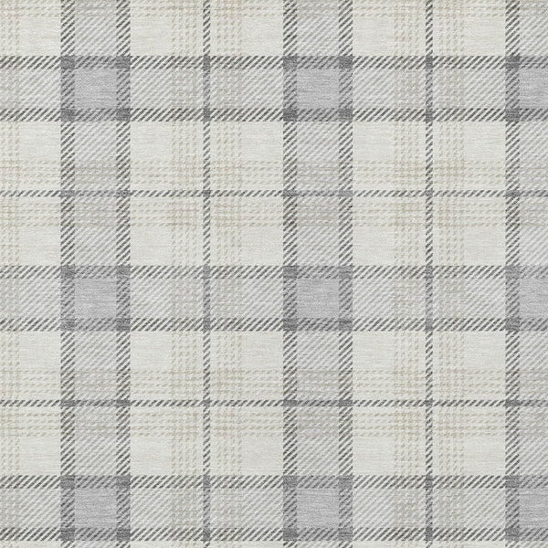 Homeroots 3' Aqua And Gray Plaid Washable Area Rug - Durable Indoor Outdoor Design For High Traffic Spaces 3' X 5' Polyester 601368