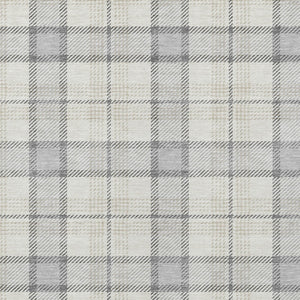 Homeroots 3' Aqua And Gray Plaid Washable Area Rug - Durable Indoor Outdoor Design For High Traffic Spaces 9' X 12' Polyester 601372