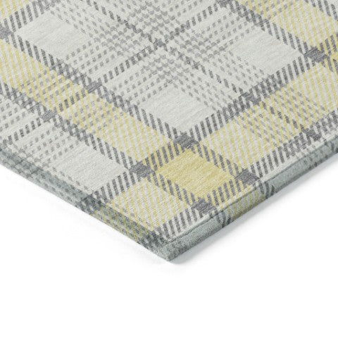 Homeroots 3' Aqua And Gray Plaid Washable Area Rug - Durable Indoor Outdoor Design For High Traffic Spaces 3' X 5' Polyester 601374