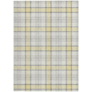 Homeroots 3' Aqua And Gray Plaid Washable Area Rug - Durable Indoor Outdoor Design For High Traffic Spaces 3' X 5' Polyester 601374