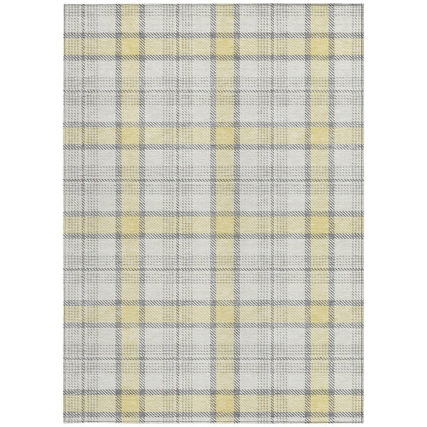 Homeroots 3' Aqua And Gray Plaid Washable Area Rug - Durable Indoor Outdoor Design For High Traffic Spaces 3' X 5' Polyester 601374