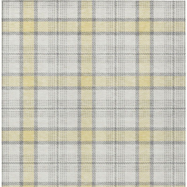 Homeroots 3' Aqua And Gray Plaid Washable Area Rug - Durable Indoor Outdoor Design For High Traffic Spaces 10' X 14' Polyester 601379