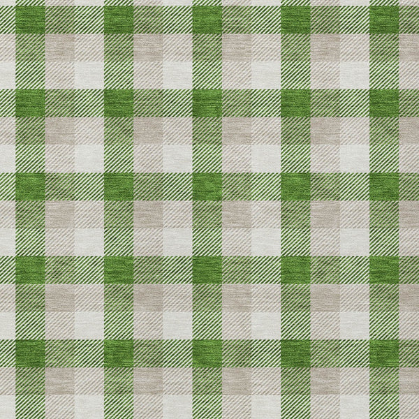 Homeroots 3' Stylish Brown Green Beige Plaid Washable Rug For Indoor And Outdoor Use - Durable And Chic 3' X 5' Polyester 601386