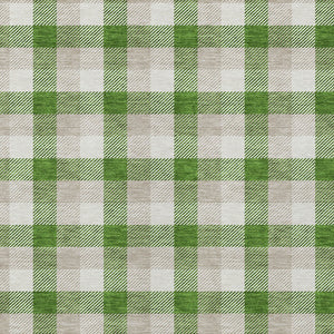 Homeroots 3' Stylish Brown Green Beige Plaid Washable Rug For Indoor And Outdoor Use - Durable And Chic 5' X 8' Polyester 601387