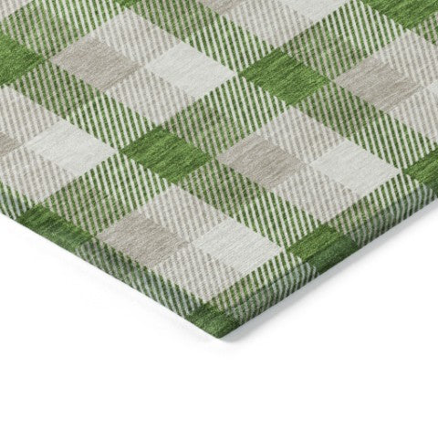 Homeroots 3' Stylish Brown Green Beige Plaid Washable Rug For Indoor And Outdoor Use - Durable And Chic 8' Round Polyester 601388