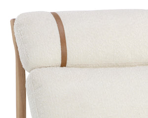 Sunpan ELANOR Lounge Chair - Plush Altro White Upholstery on Light Oak Frame for Stylish Comfort & Elegance 110042