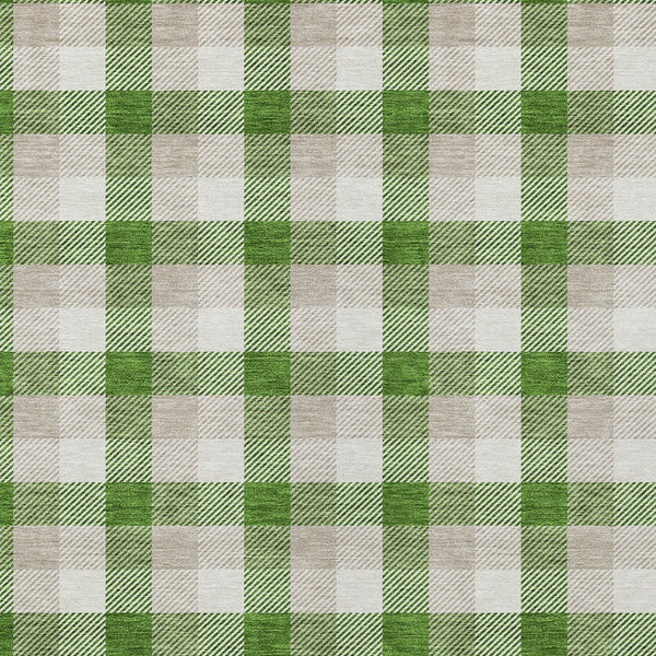 Homeroots 3' Stylish Brown Green Beige Plaid Washable Rug For Indoor And Outdoor Use - Durable And Chic 10' X 14' Polyester 601391