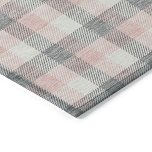 Homeroots 3' Stylish Brown Green Beige Plaid Washable Rug For Indoor And Outdoor Use - Durable And Chic 3' X 5' Polyester 601392