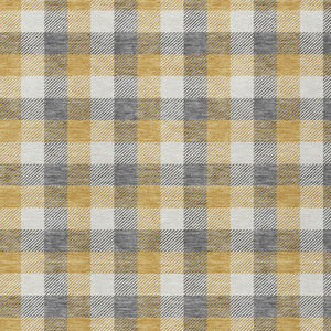 Homeroots 3' Stylish Brown Green Beige Plaid Washable Rug For Indoor And Outdoor Use - Durable And Chic 3' X 5' Polyester 601398