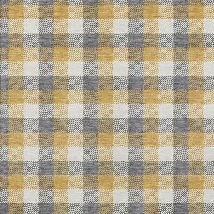 Homeroots 3' Stylish Brown Green Beige Plaid Washable Rug For Indoor And Outdoor Use - Durable And Chic 8' X 10' Polyester 601401