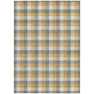 HomeRoots 9' Classic Plaid Area Rug in Gray, Tan & Beige - Washable, Durable for Indoor & Outdoor Spaces 601402