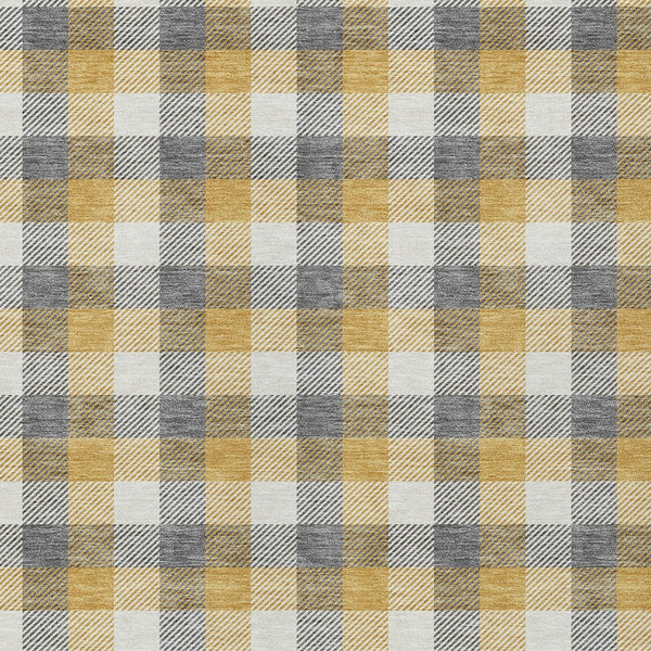Homeroots 3' Stylish Brown Green Beige Plaid Washable Rug For Indoor And Outdoor Use - Durable And Chic 10' X 14' Polyester 601403
