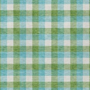 Homeroots 3' Stylish Brown Green Beige Plaid Washable Rug For Indoor And Outdoor Use - Durable And Chic 3' X 5' Polyester 601404