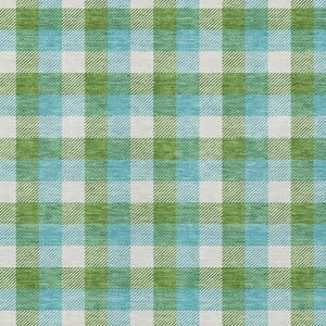 Homeroots 3' Stylish Brown Green Beige Plaid Washable Rug For Indoor And Outdoor Use - Durable And Chic 9' X 12' Polyester 601408