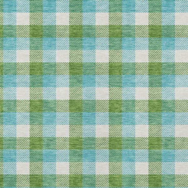 Homeroots 3' Stylish Brown Green Beige Plaid Washable Rug For Indoor And Outdoor Use - Durable And Chic 10' X 14' Polyester 601409