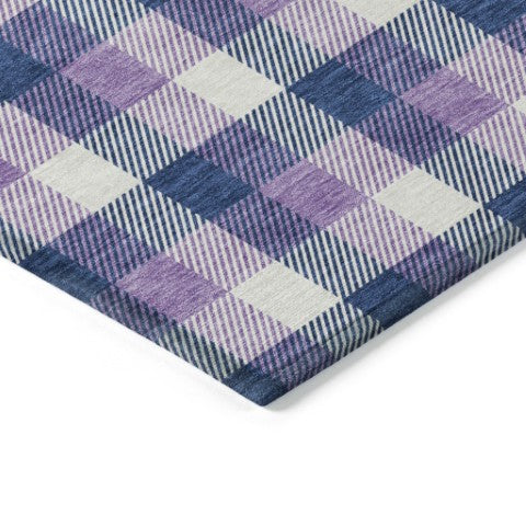 Homeroots 3' Stylish Brown Green Beige Plaid Washable Rug For Indoor And Outdoor Use - Durable And Chic 3' X 5' Polyester 601410