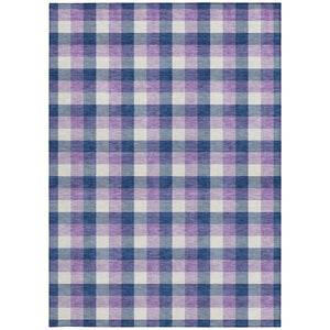 Homeroots 3' Stylish Brown Green Beige Plaid Washable Rug For Indoor And Outdoor Use - Durable And Chic 3' X 5' Polyester 601410