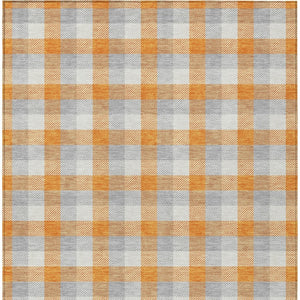 Homeroots 3' Stylish Brown Green Beige Plaid Washable Rug For Indoor And Outdoor Use - Durable And Chic 3' X 5' Polyester 601416