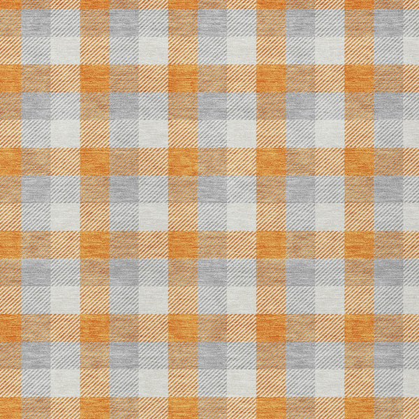 Homeroots 3' Stylish Brown Green Beige Plaid Washable Rug For Indoor And Outdoor Use - Durable And Chic 9' X 12' Polyester 601420