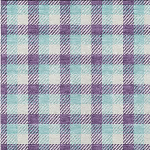 Homeroots 3' Stylish Brown Green Beige Plaid Washable Rug For Indoor And Outdoor Use - Durable And Chic 5' X 8' Polyester 601423