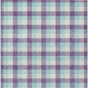 Homeroots 3' Stylish Brown Green Beige Plaid Washable Rug For Indoor And Outdoor Use - Durable And Chic 5' X 8' Polyester 601423