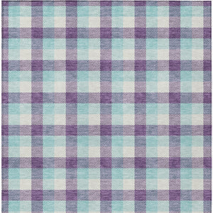 Homeroots 3' Stylish Brown Green Beige Plaid Washable Rug For Indoor And Outdoor Use - Durable And Chic 9' X 12' Polyester 601426