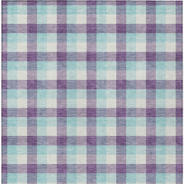 Homeroots 3' Stylish Brown Green Beige Plaid Washable Rug For Indoor And Outdoor Use - Durable And Chic 9' X 12' Polyester 601426
