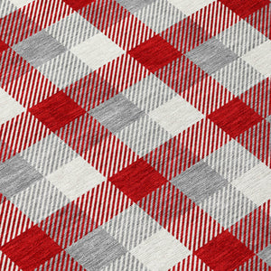 Homeroots 3' Stylish Brown Green Beige Plaid Washable Rug For Indoor And Outdoor Use - Durable And Chic 3' X 5' Polyester 601428