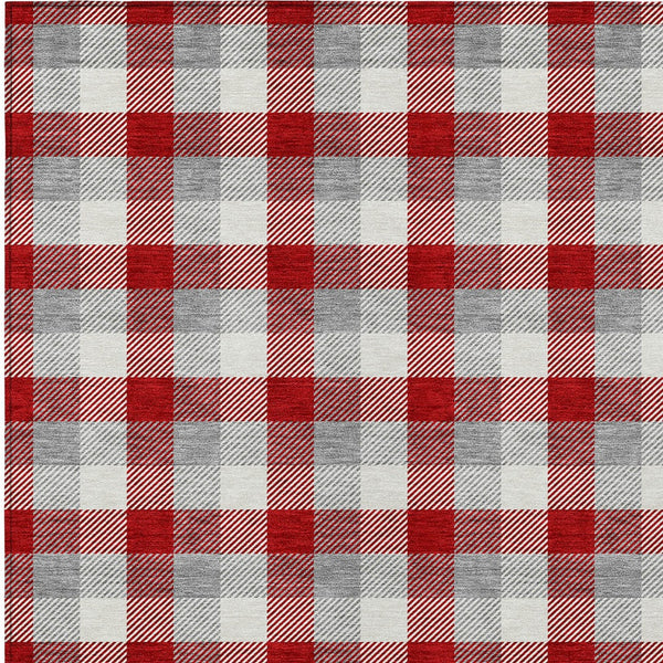 Homeroots 3' Stylish Brown Green Beige Plaid Washable Rug For Indoor And Outdoor Use - Durable And Chic 5' X 8' Polyester 601429