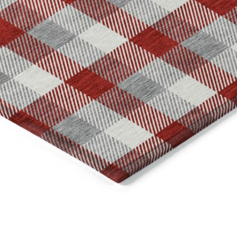 Homeroots 3' Stylish Brown Green Beige Plaid Washable Rug For Indoor And Outdoor Use - Durable And Chic 8' X 10' Polyester 601431