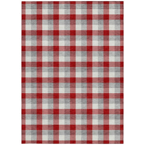 Homeroots 3' Stylish Brown Green Beige Plaid Washable Rug For Indoor And Outdoor Use - Durable And Chic 9' X 12' Polyester 601432