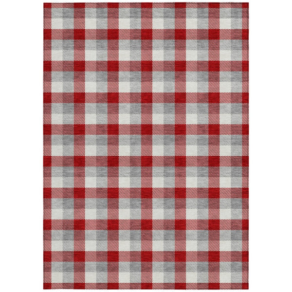 Homeroots 3' Stylish Brown Green Beige Plaid Washable Rug For Indoor And Outdoor Use - Durable And Chic 9' X 12' Polyester 601432