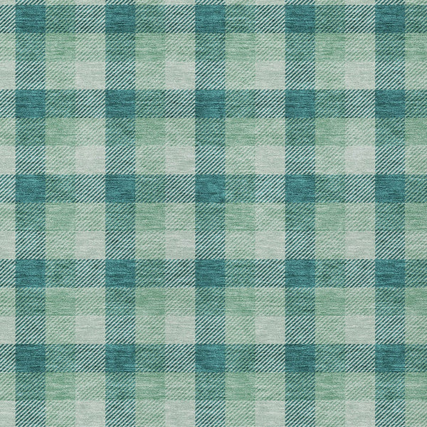 Homeroots 3' Stylish Brown Green Beige Plaid Washable Rug For Indoor And Outdoor Use - Durable And Chic 8' X 10' Polyester 601437