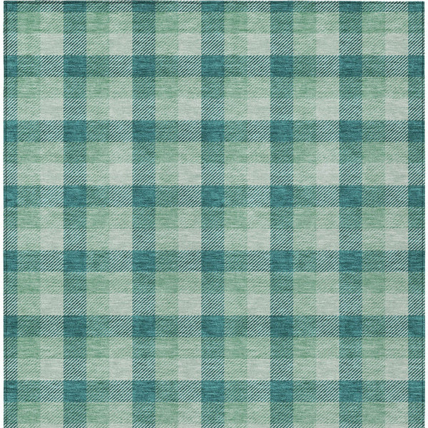 Homeroots 3' Stylish Brown Green Beige Plaid Washable Rug For Indoor And Outdoor Use - Durable And Chic 8' X 10' Polyester 601437