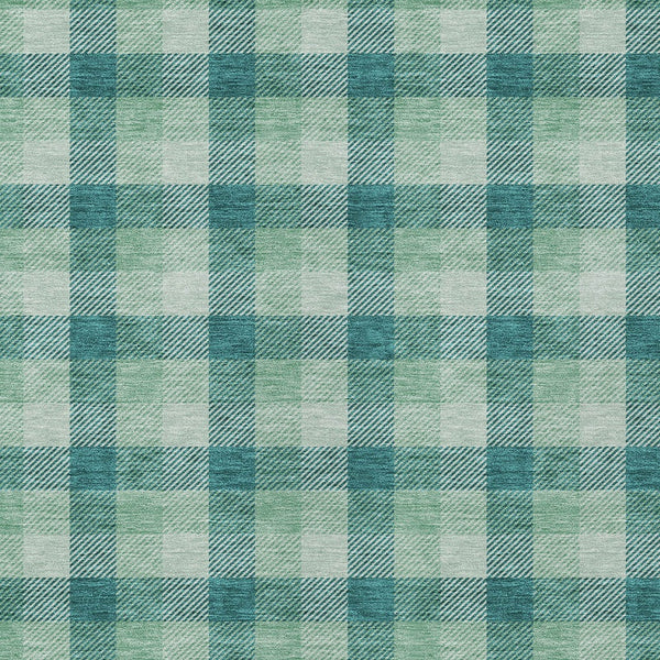 Homeroots 3' Stylish Brown Green Beige Plaid Washable Rug For Indoor And Outdoor Use - Durable And Chic 9' X 12' Polyester 601438