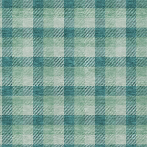 Homeroots 3' Stylish Brown Green Beige Plaid Washable Rug For Indoor And Outdoor Use - Durable And Chic 10' X 14' Polyester 601439