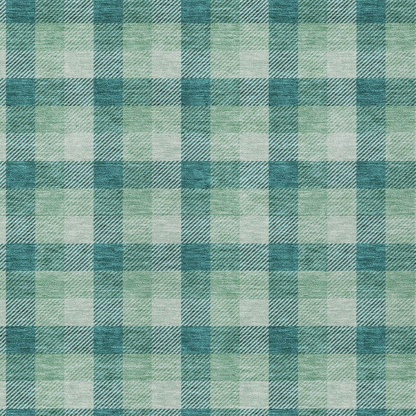 Homeroots 3' Stylish Brown Green Beige Plaid Washable Rug For Indoor And Outdoor Use - Durable And Chic 10' X 14' Polyester 601439