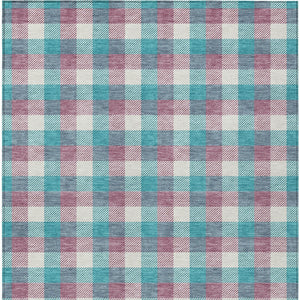 Homeroots 3' Stylish Brown Green Beige Plaid Washable Rug For Indoor And Outdoor Use - Durable And Chic 5' X 8' Polyester 601441