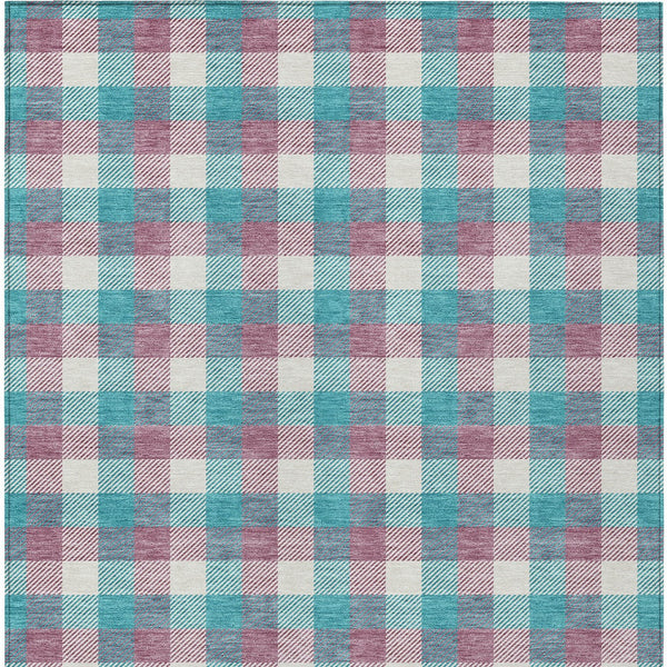 Homeroots 3' Stylish Brown Green Beige Plaid Washable Rug For Indoor And Outdoor Use - Durable And Chic 5' X 8' Polyester 601441