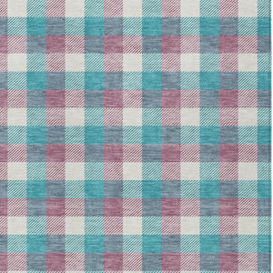 Homeroots 3' Stylish Brown Green Beige Plaid Washable Rug For Indoor And Outdoor Use - Durable And Chic 8' X 10' Polyester 601443