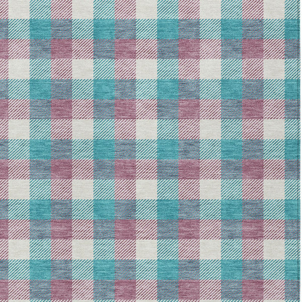 Homeroots 3' Stylish Brown Green Beige Plaid Washable Rug For Indoor And Outdoor Use - Durable And Chic 8' X 10' Polyester 601443