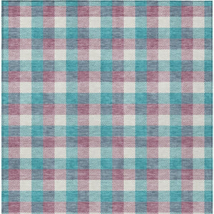 Homeroots 3' Stylish Brown Green Beige Plaid Washable Rug For Indoor And Outdoor Use - Durable And Chic 9' X 12' Polyester 601444