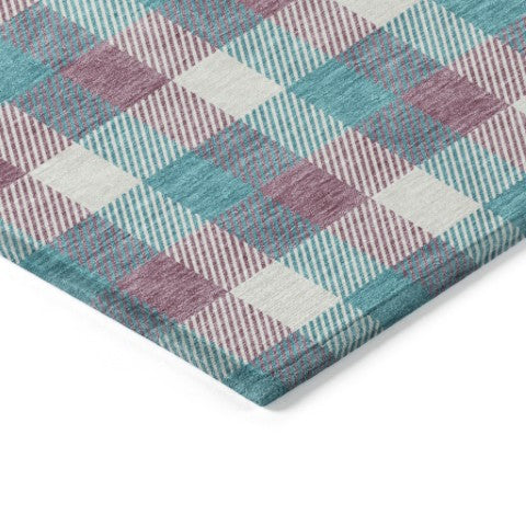 Homeroots 3' Stylish Brown Green Beige Plaid Washable Rug For Indoor And Outdoor Use - Durable And Chic 10' X 14' Polyester 601445