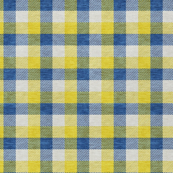 Homeroots 3' Stylish Brown Green Beige Plaid Washable Rug For Indoor And Outdoor Use - Durable And Chic 3' X 5' Polyester 601446