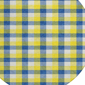 Homeroots 3' Stylish Brown Green Beige Plaid Washable Rug For Indoor And Outdoor Use - Durable And Chic 8' Round Polyester 601448