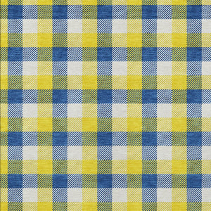 Homeroots 3' Stylish Brown Green Beige Plaid Washable Rug For Indoor And Outdoor Use - Durable And Chic 8' X 10' Polyester 601449